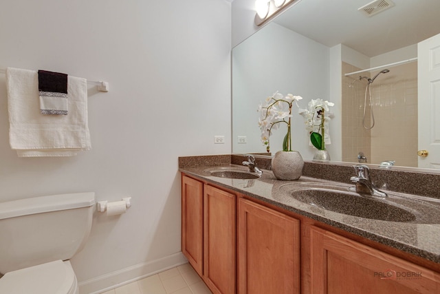 1330 Horizon Trl, Wheeling, IL 60090 - bathroom featuring toilet, visible vents, a sink, and tile patterned flooring