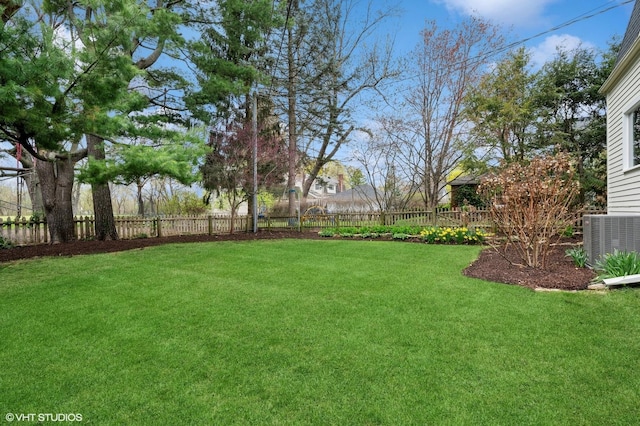 1404 Lincoln St, Evanston, IL 60201 - view of yard with a fenced backyard and central air condition unit