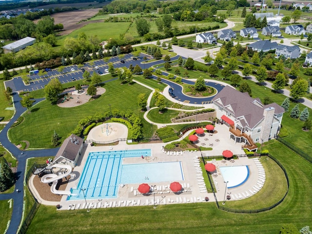 9303 Enstrom Ln, Huntley, IL 60142 - drone / aerial view of a pool area