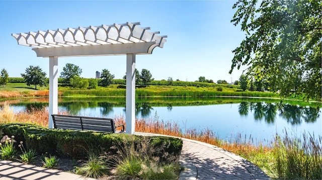 9303 Enstrom Ln, Huntley, IL 60142 - view of property's community with a water view and a pergola