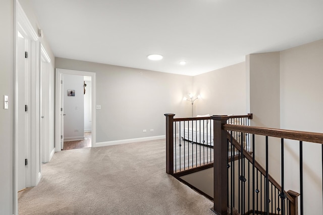 9356 Parkwood Ln, Tinley Park, IL 60487 - hallway featuring an upstairs landing, carpet floors, baseboards, and recessed lighting