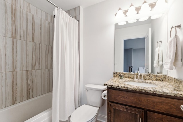 9356 Parkwood Ln, Tinley Park, IL 60487 - bathroom with vanity, toilet, and shower / bathtub combination with curtain