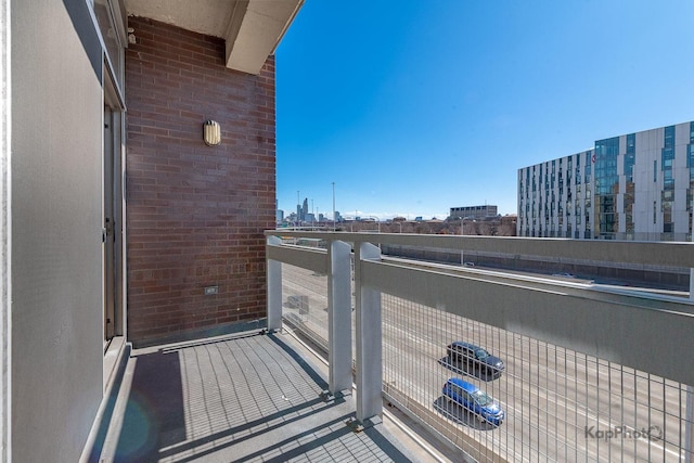 balcony with a view of city