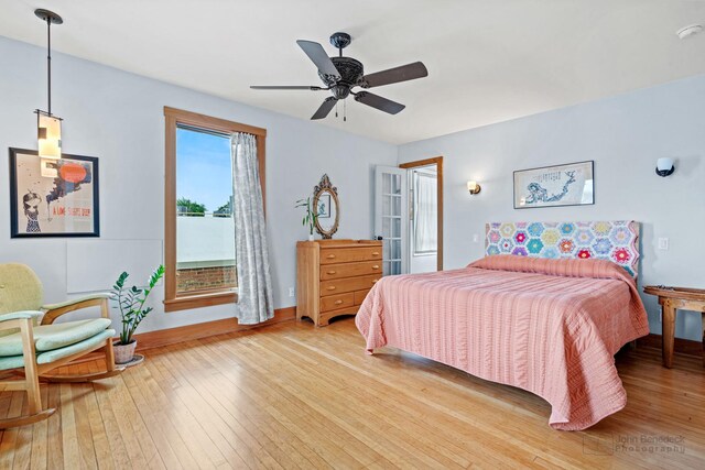 9515 S Damen Ave, Chicago, IL 60643 - bedroom featuring baseboards, a ceiling fan, and light wood finished floors