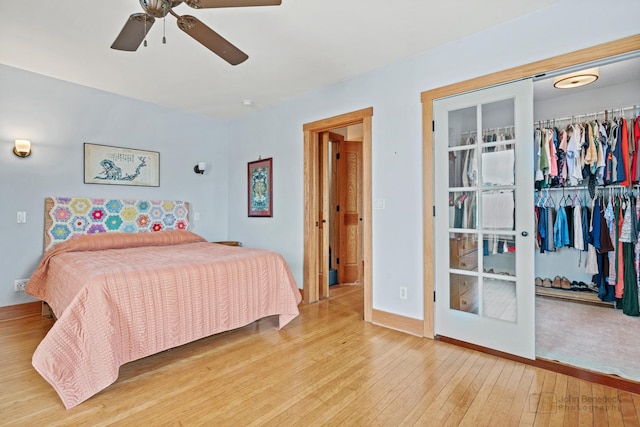 9515 S Damen Ave, Chicago, IL 60643 - bedroom with baseboards, ceiling fan, hardwood / wood-style flooring, and a closet