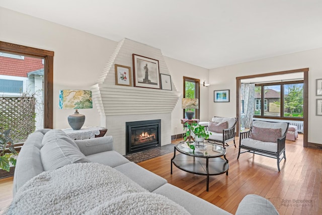 9515 S Damen Ave, Chicago, IL 60643 - living room with hardwood / wood-style flooring and a large fireplace