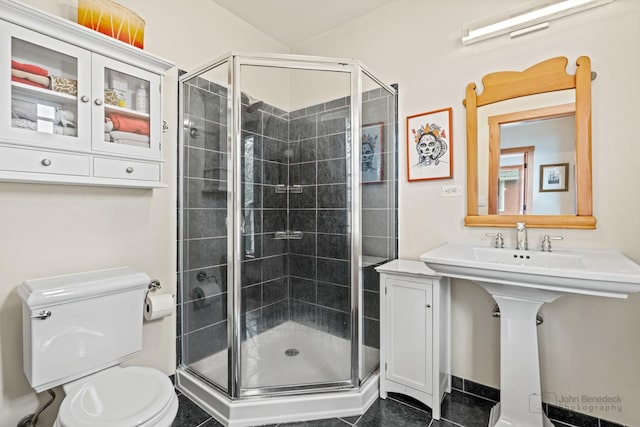 9515 S Damen Ave, Chicago, IL 60643 - full bathroom with a sink, a shower stall, and toilet