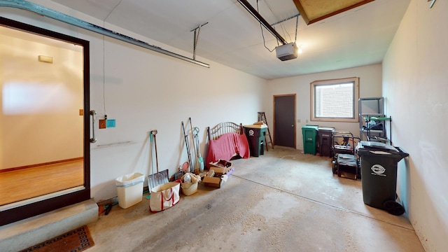 garage featuring a garage door opener