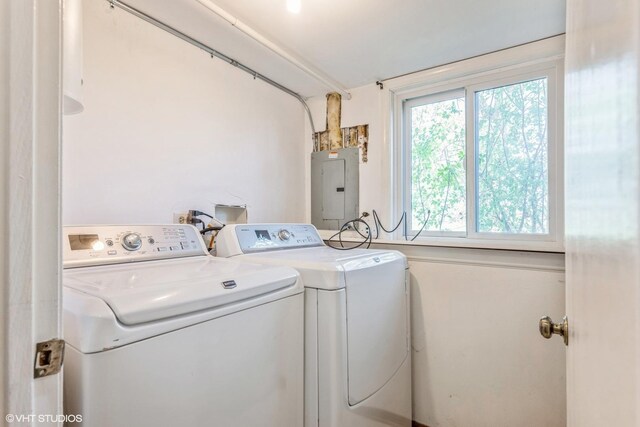 5116 Beechwood Ave, Gurnee, IL 60031 - laundry room featuring electric panel and washing machine and dryer