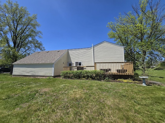 5116 Beechwood Ave, Gurnee, IL 60031 - rear view of property with a deck, a yard, and a shingled roof