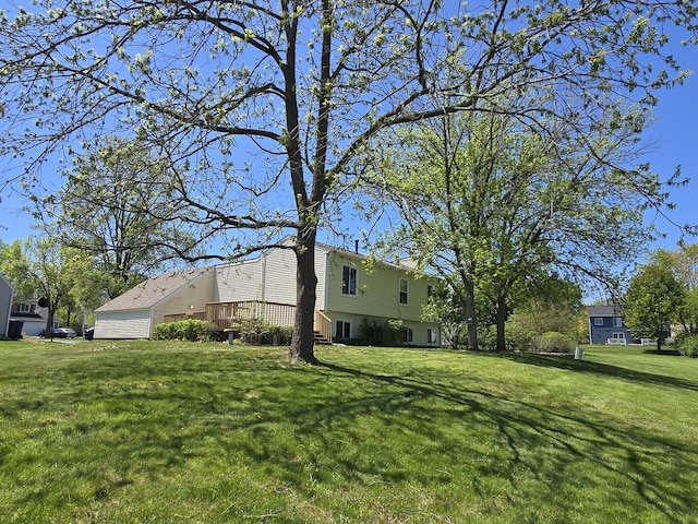 5116 Beechwood Ave, Gurnee, IL 60031 - view of green lawn featuring a wooden deck