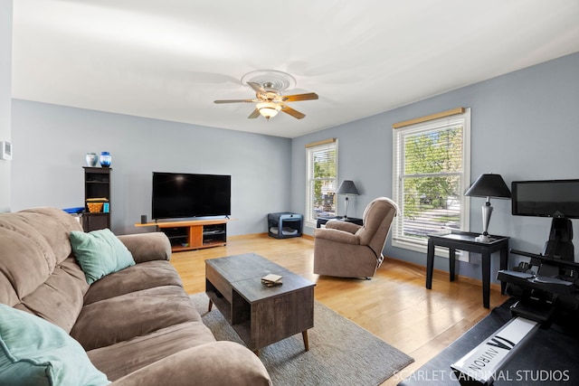 212 S River Rd, Naperville, IL 60540 - living room with ceiling fan and light wood-type flooring