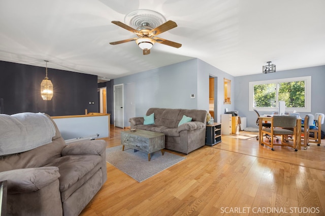 212 S River Rd, Naperville, IL 60540 - living room with light wood finished floors and ceiling fan