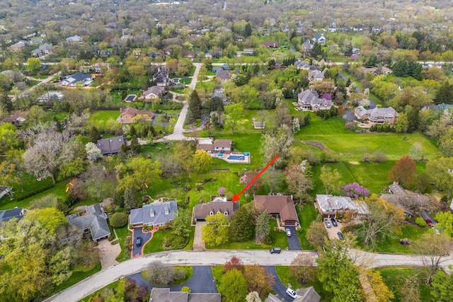 bird's eye view featuring a residential view