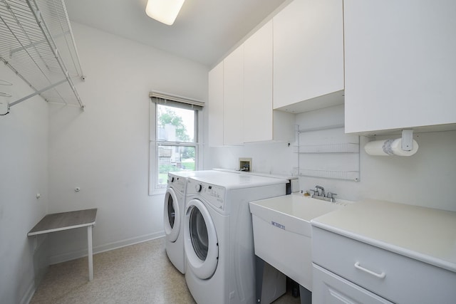 802 Ridgelawn Trl, Batavia, IL 60510 - laundry room with washer and dryer, cabinet space, and baseboards