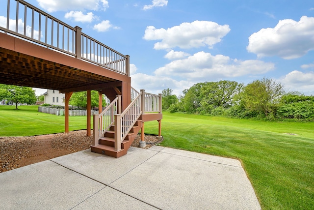 802 Ridgelawn Trl, Batavia, IL 60510 - view of patio with a wooden deck and stairs