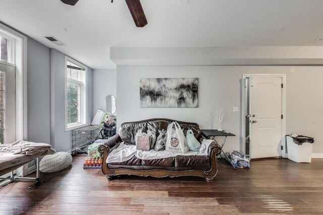 6527 S Drexel Ave, Chicago, IL 60637 - living room featuring hardwood / wood-style flooring and ceiling fan