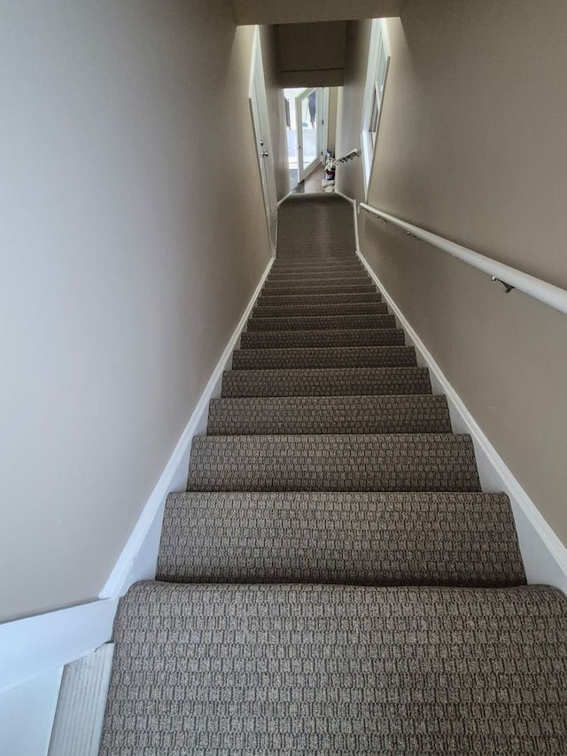 6527 S Drexel Ave, Chicago, IL 60637 - stairs with baseboards and carpet flooring
