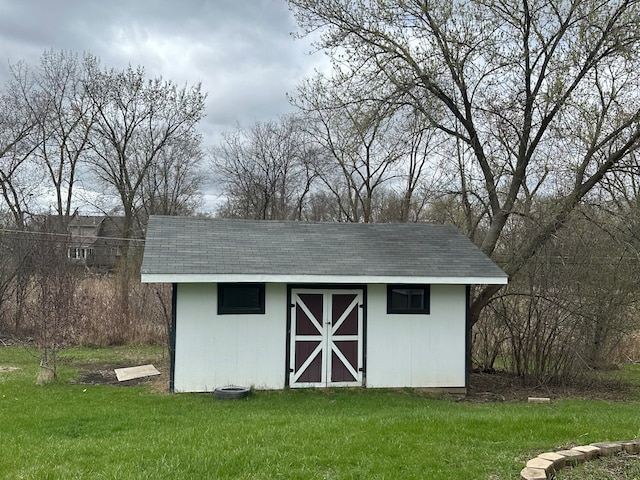 view of shed