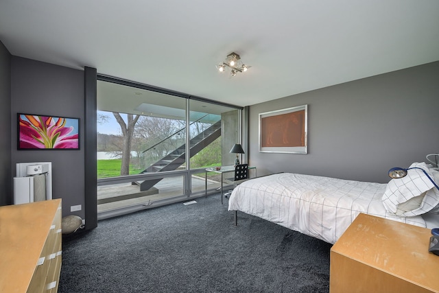 5N770 Pearson Dr, Wayne, IL 60184 - bedroom featuring a wall of windows, carpet, and a water view