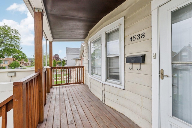 deck featuring a porch