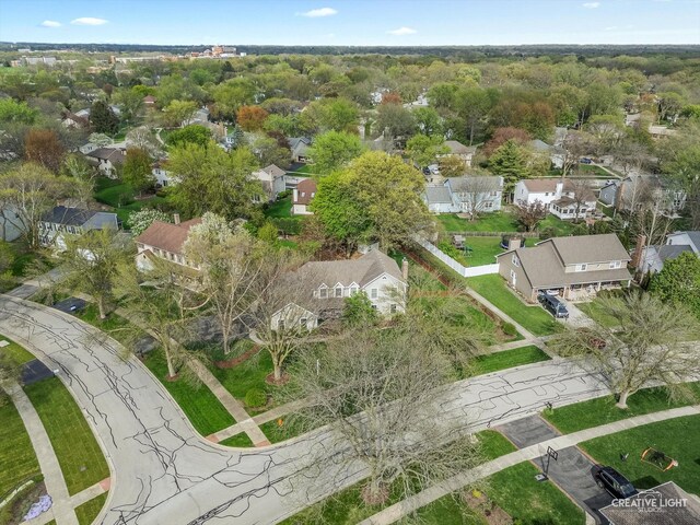 aerial view with a residential view