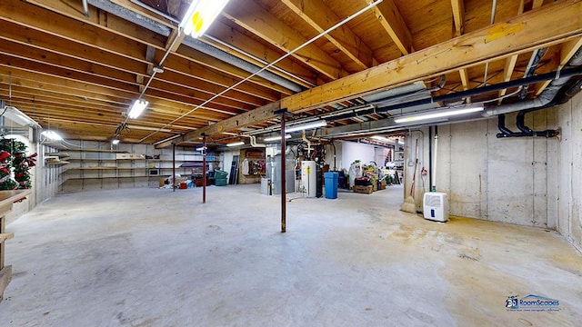 8400 Howe Rd, Wonder Lake, IL 60097 - unfinished basement with gas water heater