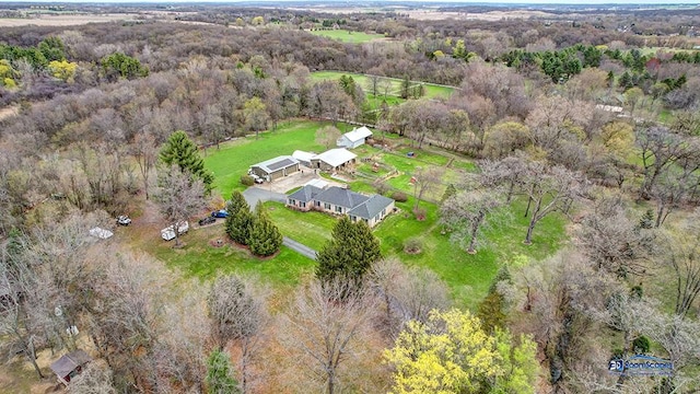 8400 Howe Rd, Wonder Lake, IL 60097 - bird's eye view featuring a rural view and a view of trees
