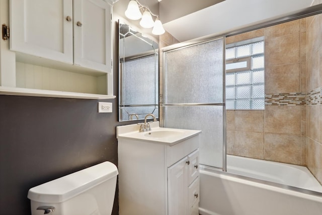 5932 107th Pl, Chicago Ridge, IL 60415 - bathroom with toilet, bath / shower combo with glass door, and vanity