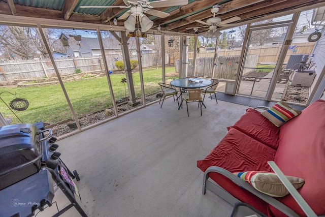 1315 Dellmar Ave, Joliet, IL 60435 - sunroom featuring ceiling fan and a wealth of natural light