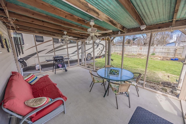 1315 Dellmar Ave, Joliet, IL 60435 - view of patio with a fenced backyard and a ceiling fan