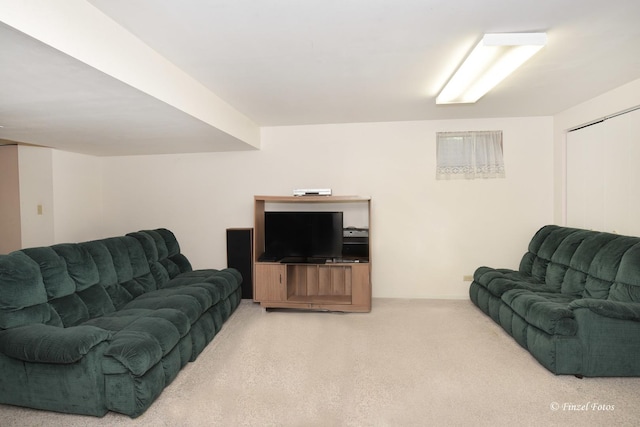view of carpeted living area