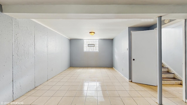 below grade area with stairway