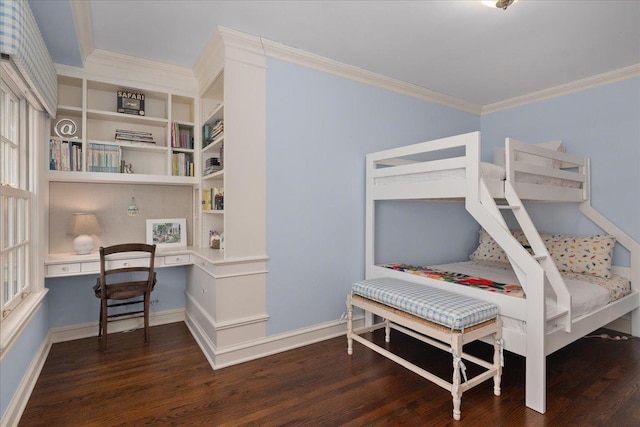 1300 Hackberry Ln, Winnetka, IL 60093 - bedroom with crown molding, wood finished floors, and baseboards