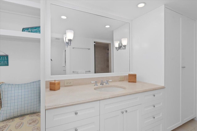 1300 Hackberry Ln, Winnetka, IL 60093 - bathroom featuring vanity and recessed lighting