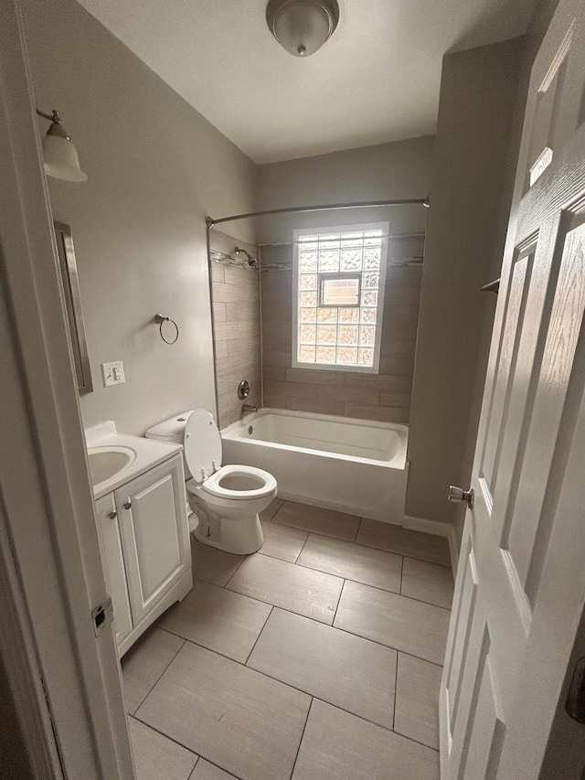 7646 S May St, Chicago, IL 60620 - bathroom with toilet, shower / bath combination, tile patterned flooring, and vanity
