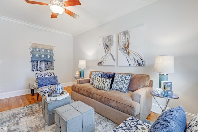 1949 W Argyle St Unit 1, Chicago, IL 60640 - living area with crown molding, wood finished floors, and ceiling fan