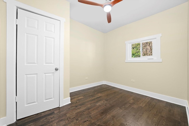 10617 S Wentworth Ave, Chicago, IL 60628 - spare room featuring dark wood-style floors and ceiling fan