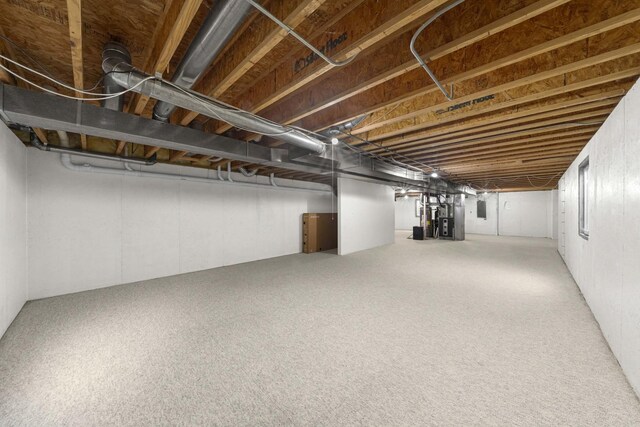 view of unfinished basement