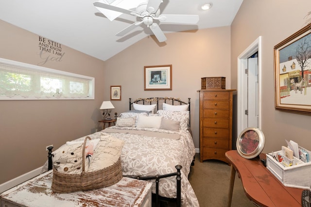 9201 175th St, Tinley Park, IL 60487 - carpeted bedroom with lofted ceiling and a ceiling fan