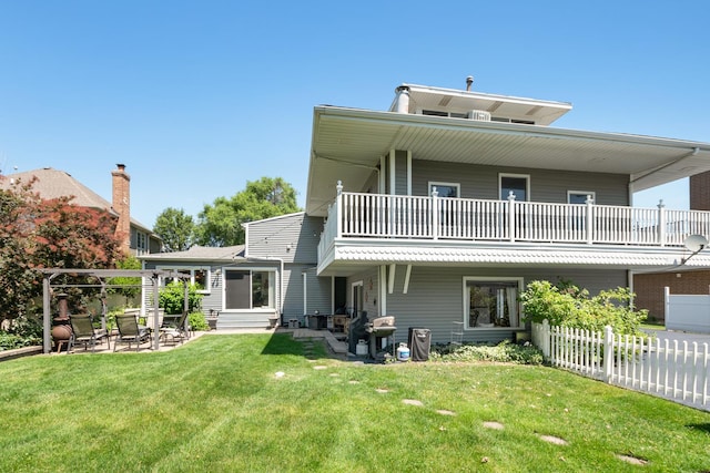 9201 175th St, Tinley Park, IL 60487 - rear view of property with a balcony and a patio area