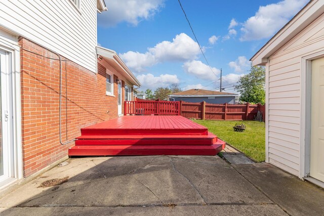 view of patio featuring a wooden deck