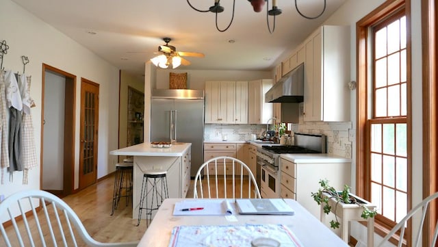 2346 W Longhollow Rd, Elizabeth, IL 61028 - kitchen with under cabinet range hood, high quality appliances, healthy amount of natural light, and light countertops