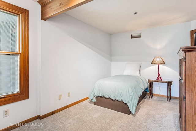 62 Foxhurst Ln, Newark, IL 60541 - carpeted bedroom featuring baseboards and beamed ceiling