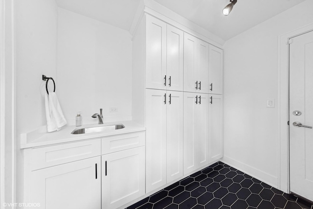 16 W Birchwood Ave, Hinsdale, IL 60521 - mudroom with a sink and dark tile patterned flooring