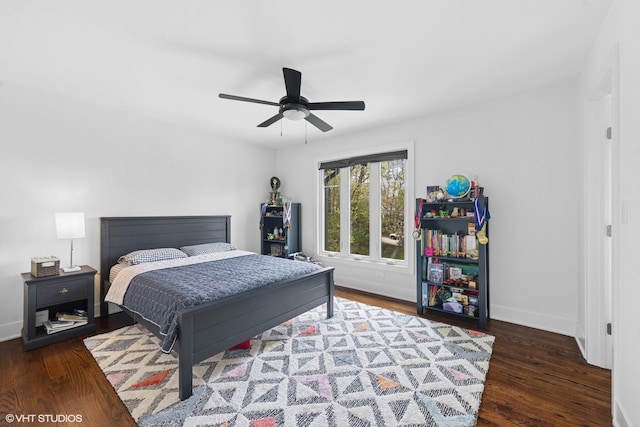 16 W Birchwood Ave, Hinsdale, IL 60521 - bedroom featuring wood finished floors, baseboards, and ceiling fan
