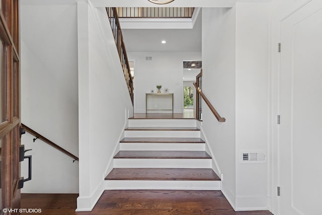 16 W Birchwood Ave, Hinsdale, IL 60521 - stairs featuring wood finished floors, recessed lighting, and baseboards