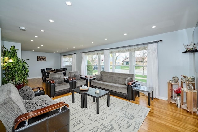 8856 N Merrill St, Niles, IL 60714 - living area featuring recessed lighting, light wood-type flooring, and baseboards