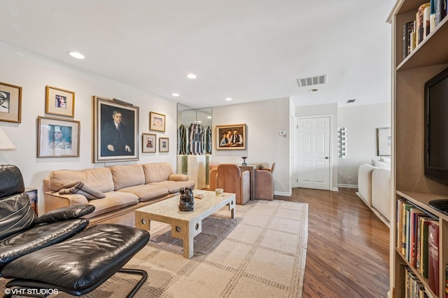 1220 Rudolph Rd Unit 5F, Northbrook, IL 60062 - living area with wood finished floors, recessed lighting, and baseboards