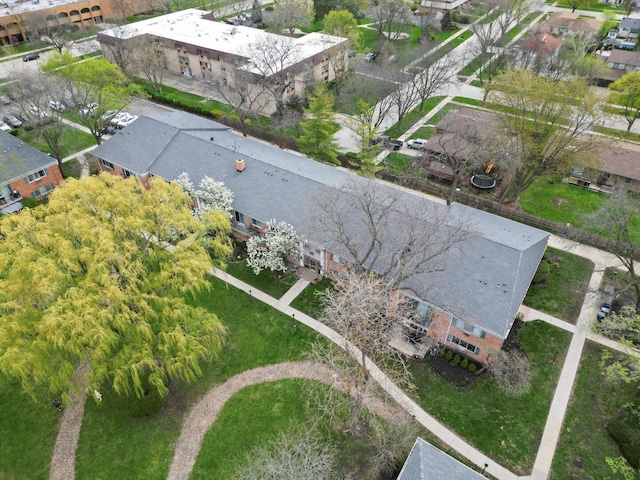 aerial view with a residential view
